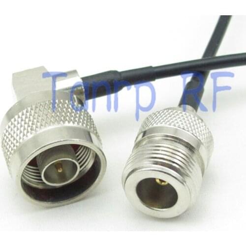 8in N male right angle to N female jack RF connector adapter 20CM Pigtail coaxial jumper cable RG174 extension cord