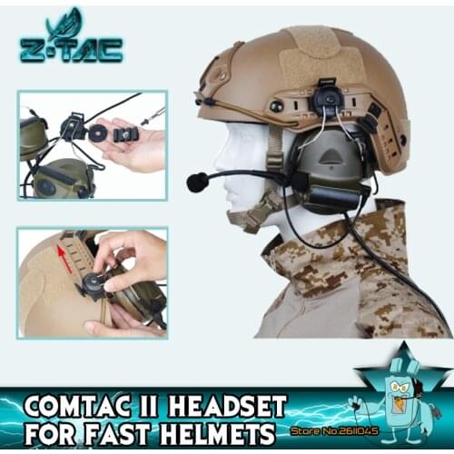 Z-TAC Peltor Tactical Headphones Peltor Comtac ii Headset For Shooting FAST Helmet Rail Adapter Tactical Headphones Softair Z031