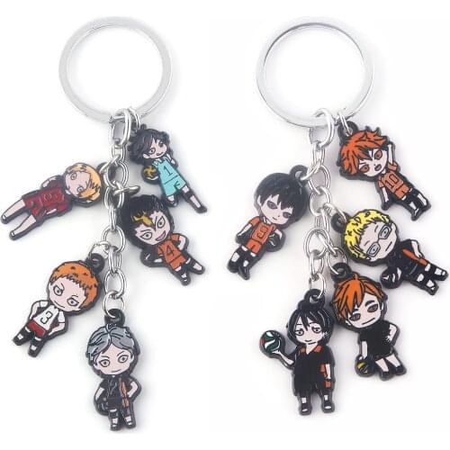 Anime Haikyuu!! Hinata Shoyo kageyama tobio sugawara koushi Yu Nishinoya Alloy Key Chains Keyring Key Chain Keychain Accessories