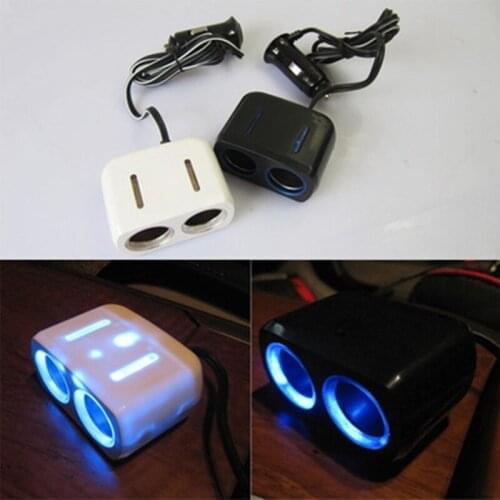 Car Charger With Cigarette Lighter Socket Splitter 2 Ports USB Charger For 12-24V LED Display Fast Car Charger Power Adapter