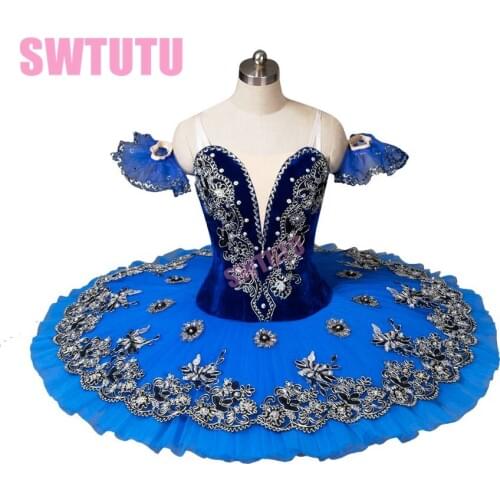 Velvet blue bird ballet tutu black swan ballet tutu professional ballet tutu for competiton or performance BT8973
