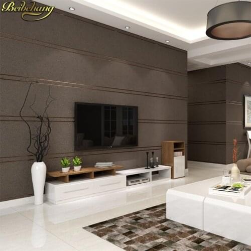 Beibehang Modern simple stripes wallpaper for walls 3 d living room sofa TV background decor Thicken buckskin wall paper roll