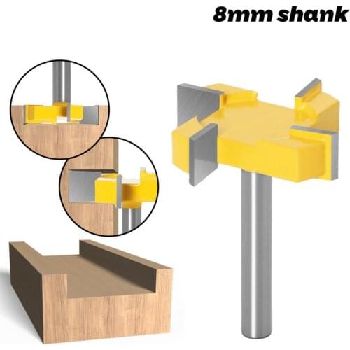 8mm Shank CNC Slab Flattening Router Bit Planing Bit Trimming Machine Type T Milling Cutter Set For Wood Woodwork Cutter