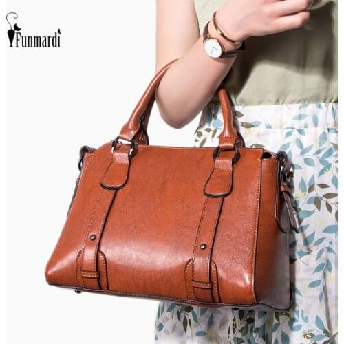 FUNMARDI High Quality Female Handbags Luxury PU Leather Shoulder Bags Lady Crossbody Bags Famous Brand Women Bags WLHB2097