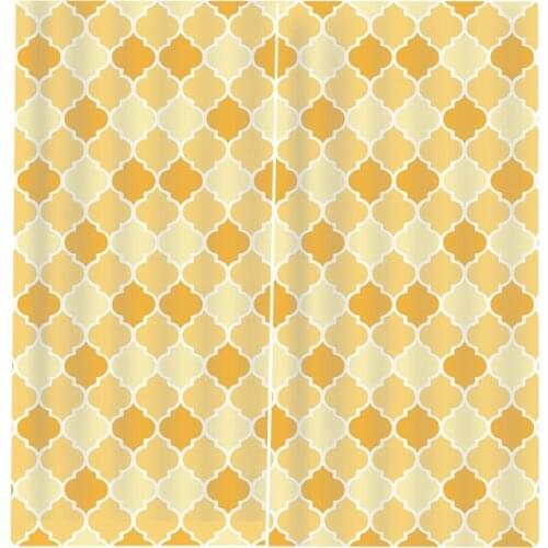 Hot Sale Cartoon yellow Lantern Print Window Curtains for Living room bedroom drapes