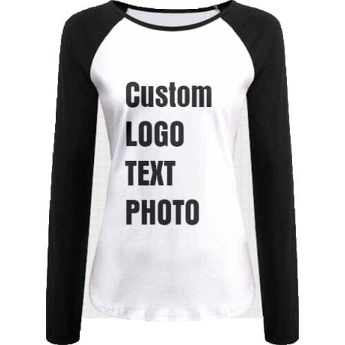 Personalised Custom Women Long Sleeved T Shirt Print LOGO/TEXT/PHOTO