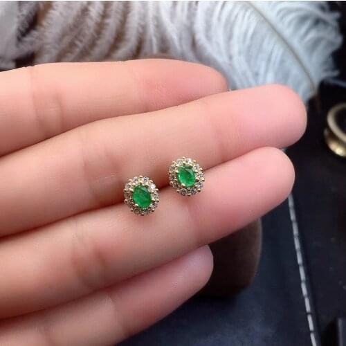 Emerald Earring Natural And Real Emerald Earring 925 sterling silver Fine jewelry For men women