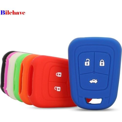 Bilchave 10pcs For Chevrolet Sonic 2012- 2013 Fob 3 Buttons Silicone Smart Remote Car Key Case Cover Holder Protector