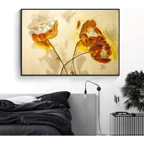 Abstract Yellow Flowers Canvas Painting Wall Art Pictures For Living Room Decor Nordic Style Modern Home Decorative Picture