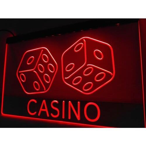 LB347- Casino Dice Lucky Game Bar Pub LED Neon Light Sign home decor crafts