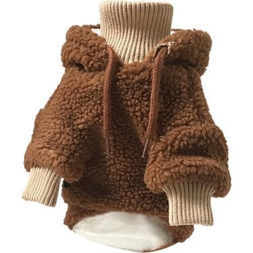 Cute Lamb Pet Dog Clothes Winter Warm Cotton Padded Puppy Clothes Plush Jacket For Chihuahua Bulldog Dog Cat Costume Jacket