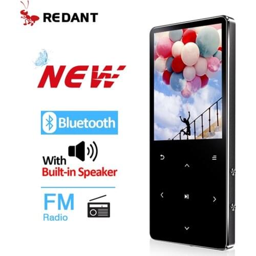 REDANT MP4 Player with Bluetooth Built-in Speaker Touch Key FM Radio Video Play E-book, HIFI Metal MP 4 Music Player 8G 16G 32GB