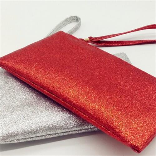 New Fashion Bling Bling Coin Purse Men Women Wallets PU Bag Zipper Small Mini Clutch Phone Wristlet Brand Party Handbag