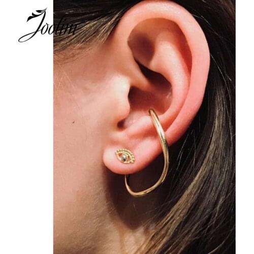 Joolim High End PVD Plated Art Curve Ear Bone Clip Single Earring Drop Shipping Supplier