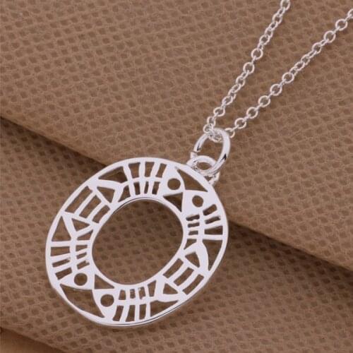 Wholesale High quality silver plated Fashion jewelry chains necklace pendant WN-343