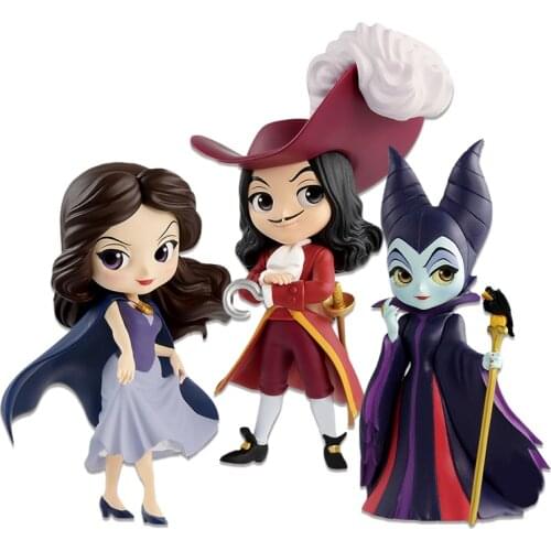 Bandai Genuine Q Posket Villain Mini Doll Maleficent Vanessa Hook Action Figure Model Girl Toys