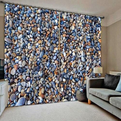 Luxury Blackout 3D Window Curtains For Living Room blue stones curtains Thick shading soundproof windproof curtain
