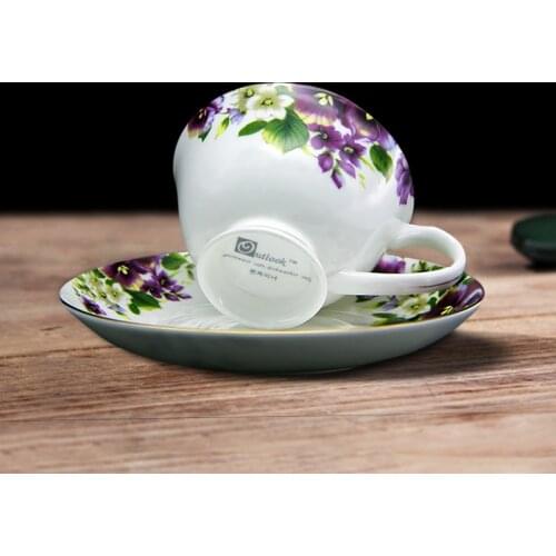 Tangshan Bone China European style small black tea cup afternoon tea high grade coffee flower tea cup set small gold platinum bl