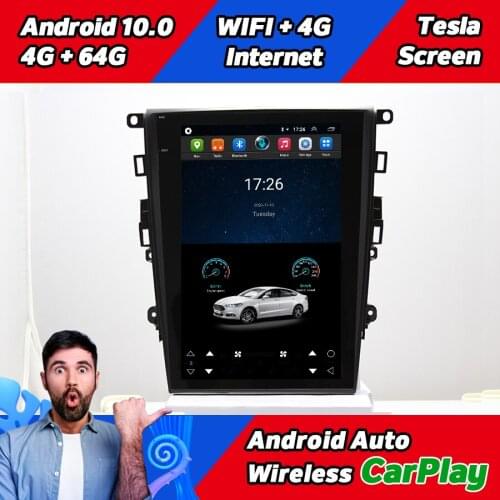 Tesla Screen Navigation CARPLAY Stereo For 2017 Ford Fusion Mondeo 5 2014 2017 Android 10 GPS 2din Car Radio Multimedia Player