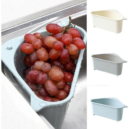 Triangular Sink Drain Shelf no punching tray Storage rack simple solid durable Wall mount Shelving Suction Cup Sink Shelf