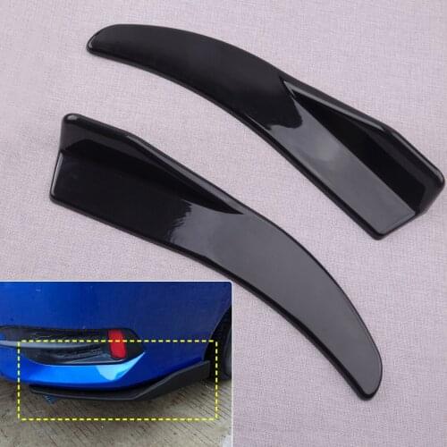 CITALL 2pcs MJ-H00831-D3 Universal Car Side Skirt Rear Bumper Spoiler Lip Angle Splitter Diffuser Winglet Aprons Black ABS