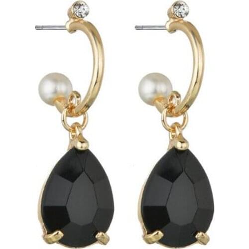 Vintage Crystal Pearl Water Drop Earrings for Women Elegant Party Female Earrings Jewelry Accessories