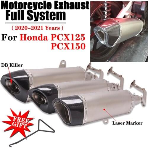 For Honda PCX125 PCX150 2020-2021 Motorcycle Exhaust Full System Front Link Pipe Escape Moto Muffler DB Killer for Motocycle