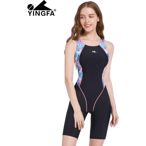 Yingfa Women One Piece Professional Training Competition Swimsuit Female Sexy Cover Belly Swimwear Bathing Suit Bodysuits