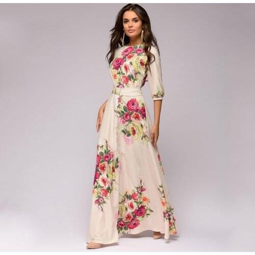 Floral Printed Women Long Dress Bohemian Style Summer Maxi Vestidos De 2020 New Women Casual Dress