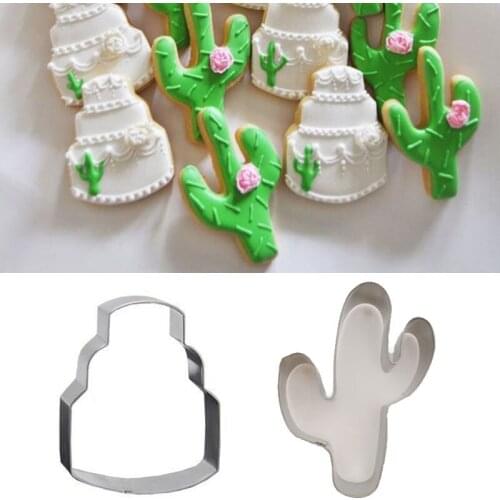 1pcs patisserie reposteria Wedding Cake Cactus Fondant Cake Decor Metal Cookie Cutter Biscuit Cupcake Toppers Pastry Shop Mould