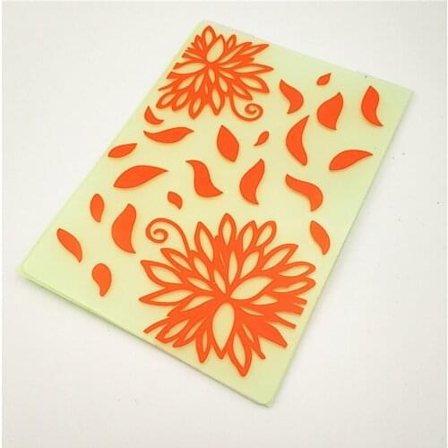 10.5x14.5cm mum petals Embossing folders Plastic bump Scrapbooking DIY Template Fondant indentation Cake Photo Album Card Make