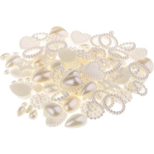 100Piece Heart Flat Back Resin Charms Hair Clip Flatback DIY Craft Jewelry Decoration Pieces