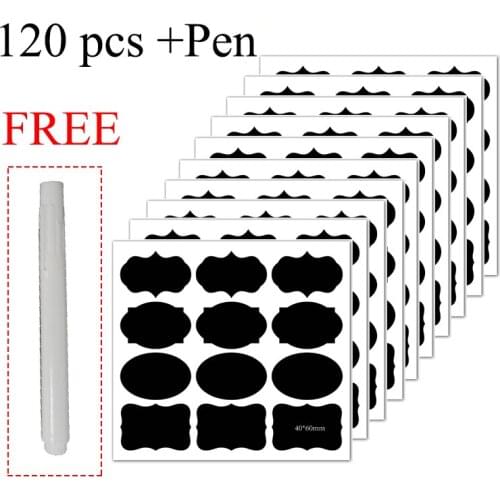 120pcs Kitchen Spice Stickers Jar Sticker Storage Bottles Jars Blackboard Wall Tags Waterproof Label Sticker Spices Organizer