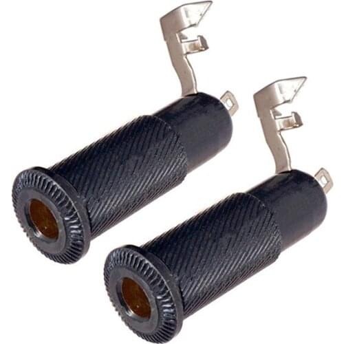 2Pcs Gun color Brass Knurled Cylinder 1/4" 6.35mm Output Input Jack Plug Socket for Bass Guitar guitar accessories