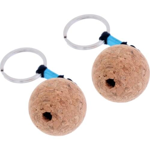 2 Pack Cork Ball Keychain, Floating Key Buoy Key Chain Key Holder for Water Sports Beach Travel
