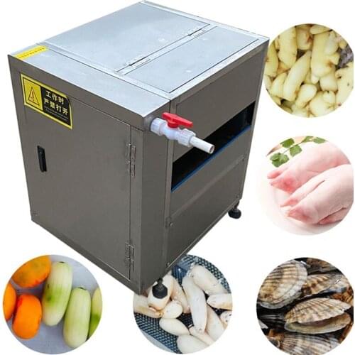 200kg/hPotato Carrot Vegetable Fruit Brush Roller Spray Washing MachineScallop Oyster Washer Seafood Cleaning Machine