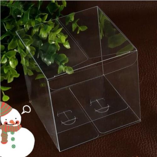 24PCS 8*8*8cm Transparent waterproof Clear PVC boxes Packaging small plastic box storage for food/jewelry/Candy/Gift/cosmetic