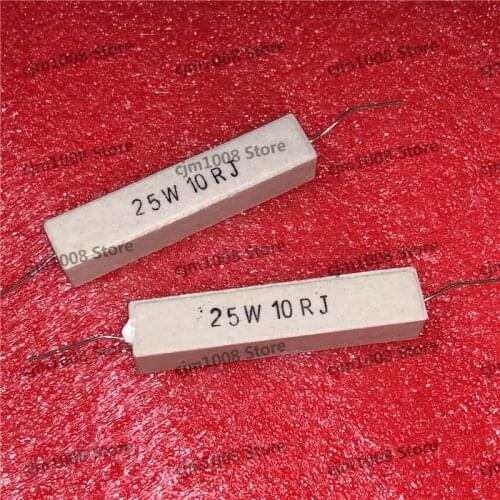 5Pcs RX27 Horizontal cement resistance 25W 10ohm 25W10R 10RJ 25W10RJ Ceramic Resistance precision 5% Power resistance