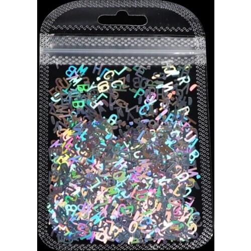 5 Packs English Alphabet Letters Sequins Resin Silicone Mold Fillings Glitter B36D