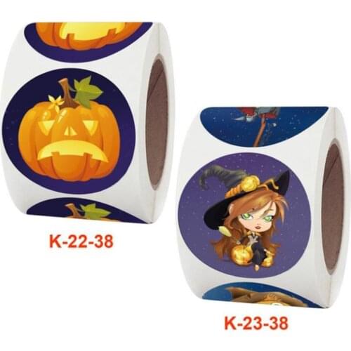 500Pcs/Roll Ghost Pumpkin Stickers Handmade Witch Stickers seal labels for Package decorate handmade sticker stationery supplies