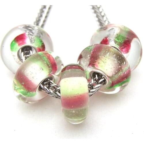 JGWGT 3136 5X 100% Authenticity S925 Sterling Silver Beads Murano Glass beads Fit European Charms Bracelet diy jewelry Lampwork