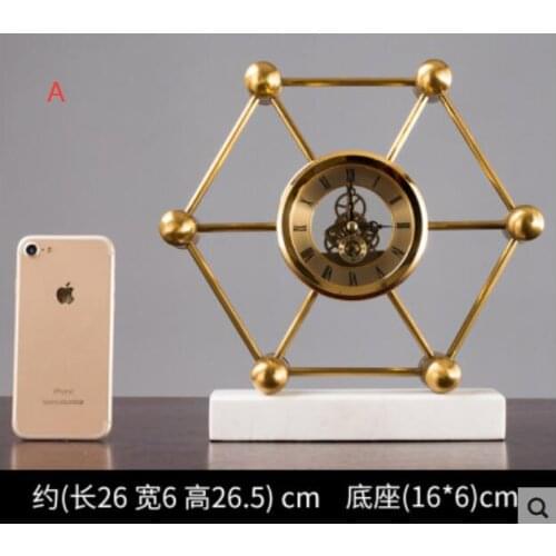 European clock living table desk retro mute pendulum clock desktop ornaments