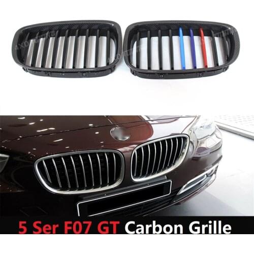 F10 Grille Gloss Black For BMW M5 F10 F07 GT Carbon Fiber&Plastic Front Bumper Front Grille Single Slat 2010-2016 2017 2018 2019