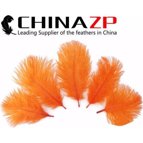 CHINAZP Factory Birthday Party Decorations 15~20cm 200pcs/lot Dyed Orange Ostrich Small Confetti Feathers