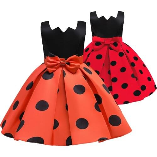 Childrens Dresses 2021 New Girls Dot Halloween Party Dresses Little Girls Banquet Dress Baby Sleeveless Princess Dresses