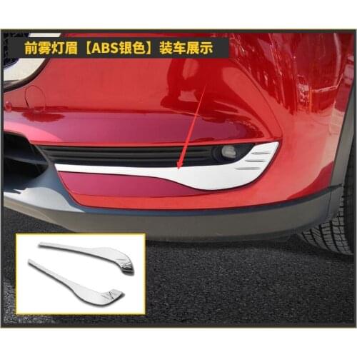 For Mazda CX-5 2017-2020 ABS Chrome Accessories Front Fog Light Lamp Cover Trim 2pcs