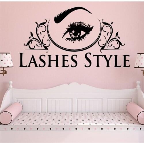 Colorful lashes style Art Sticker Waterproof Wall Stickers For Kids Rooms Decoration Mural Custom
