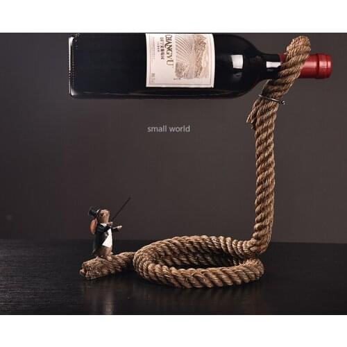 Creative Wine Bottle Rack Holder Magician Rope Home Wine Rack Simple Personality Wine Holder Home Wine Cabinet Decoration