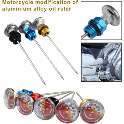 Motorcycle CNC Aluminum Alloy Oil Tank Temperature Gauge Dipstick Accessories