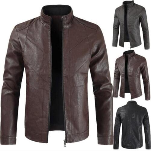 Men Retro Motorcycle Leather Jacket Men Classic Design Multi-Zippers Biker Jackets Male Bomber Leather Coats Cuff zipper
